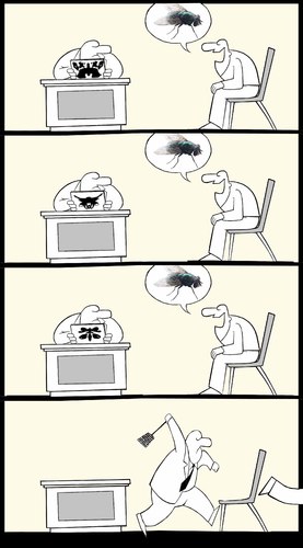 Cartoon: Flyswatter.. (medium) by berk-olgun tagged flyswatter