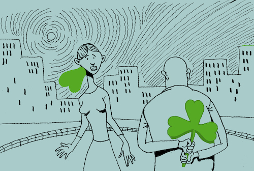 Cartoon: Four Leaf Clover... (medium) by berk-olgun tagged four,leaf,clover