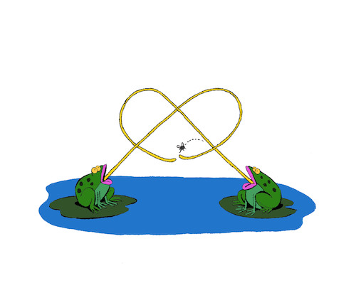 Cartoon: Frogs in Love... (medium) by berk-olgun tagged frogs,in,love