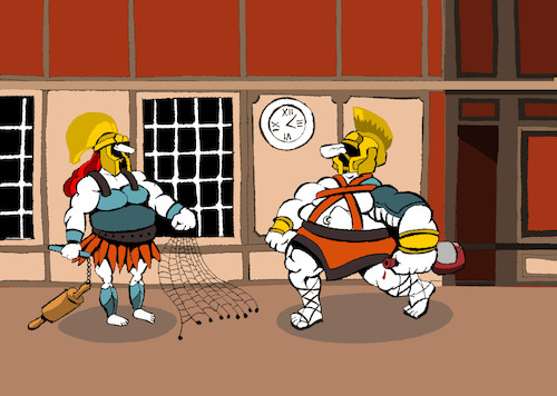 Cartoon: Gladiator... (medium) by berk-olgun tagged gladiator
