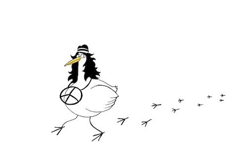 Cartoon: Hippie Bird... (medium) by berk-olgun tagged hippie,bird