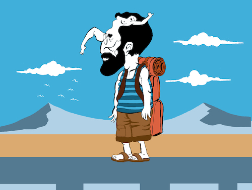 Cartoon: Hitchhiker... (medium) by berk-olgun tagged hitchhiker