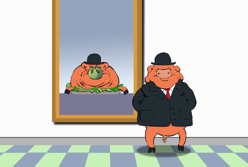 Cartoon: Magritte the Pig... (medium) by berk-olgun tagged magritte,the,pig