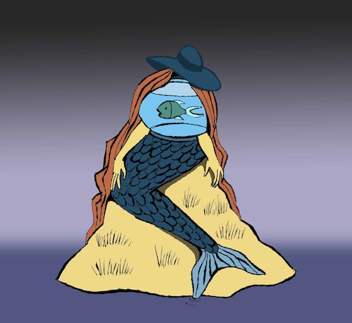 Cartoon: Mermaid... (medium) by berk-olgun tagged magritte