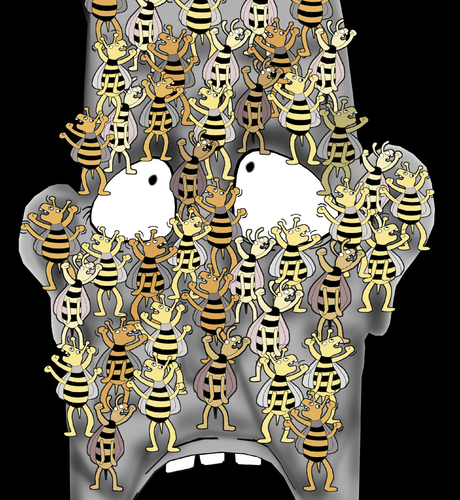 Cartoon: Mexican Wave.. (medium) by berk-olgun tagged bee,man