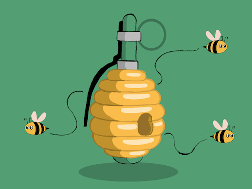 Cartoon: Natural Hand Bomb... (medium) by berk-olgun tagged natural,hand,bomb