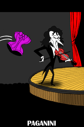 Cartoon: Paganini... (medium) by berk-olgun tagged paganini