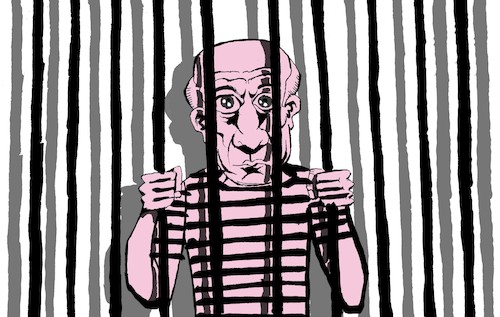 Cartoon: Picasso Prison... (medium) by berk-olgun tagged picasso,prison