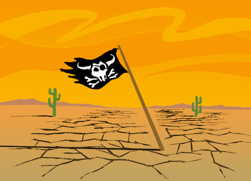 Cartoon: Pirate Cow... (medium) by berk-olgun tagged desert