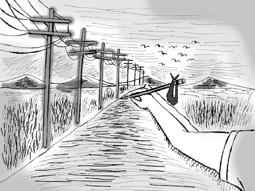 Cartoon: Road Drawing... (medium) by berk-olgun tagged road,drawing