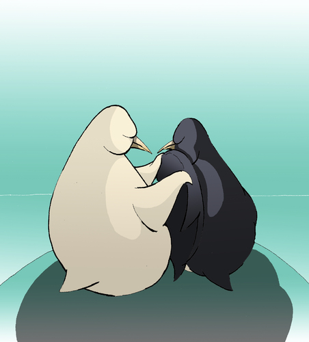Cartoon: Romantic Penguin... (medium) by berk-olgun tagged romantic,penguin