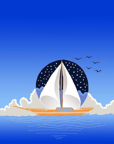 Cartoon: Sailing Ship... (medium) by berk-olgun tagged sailing,ship