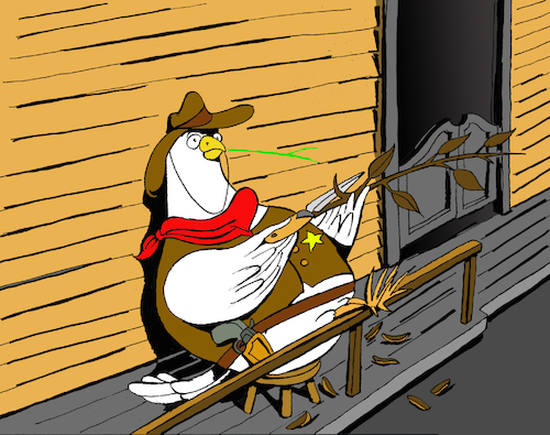 Cartoon: Sheriff Pigeon... (medium) by berk-olgun tagged sheriff,pigeon