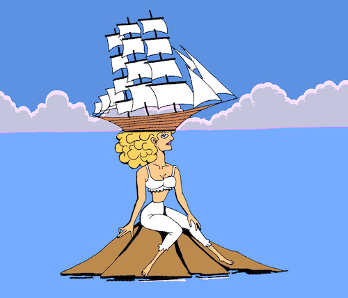 Cartoon: Ship Hat... (medium) by berk-olgun tagged ship,hat