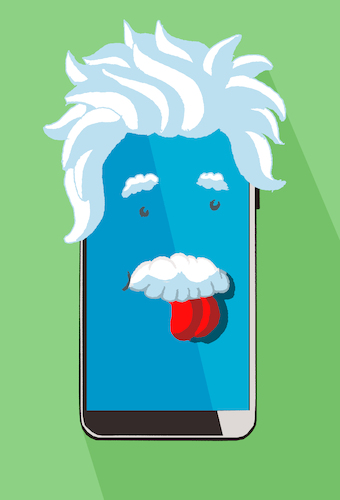 Cartoon: Smart Phone... (medium) by berk-olgun tagged einstein