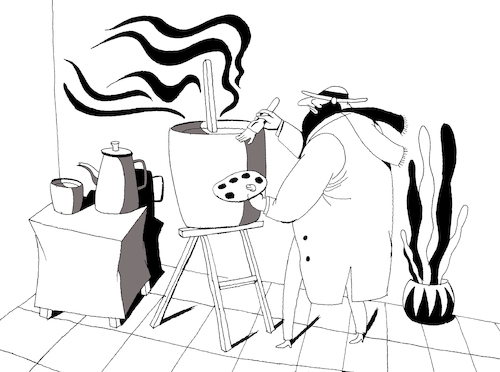 Cartoon: Smell of coffe... (medium) by berk-olgun tagged smell,of,coffe