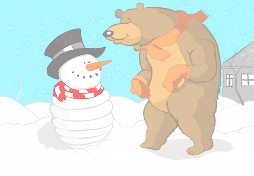 Cartoon: Snowbeehive... (medium) by berk-olgun tagged snowbeehive