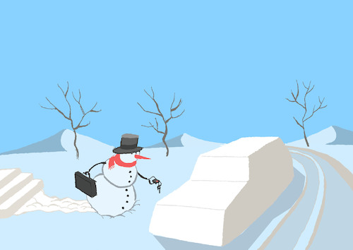 Cartoon: Snowcar... (medium) by berk-olgun tagged snowcar