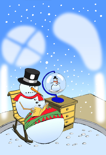 Cartoon: Snowman Globe... (medium) by berk-olgun tagged snowman,globe