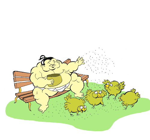 Cartoon: Sumo Wrestler... (medium) by berk-olgun tagged sumo,wrestler