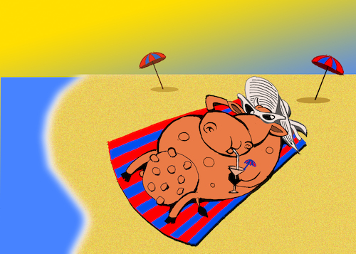 Cartoon: Suntan... (medium) by berk-olgun tagged suntan