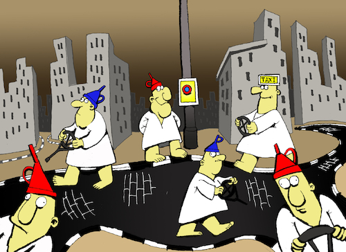 Cartoon: Taxi... (medium) by berk-olgun tagged taxi