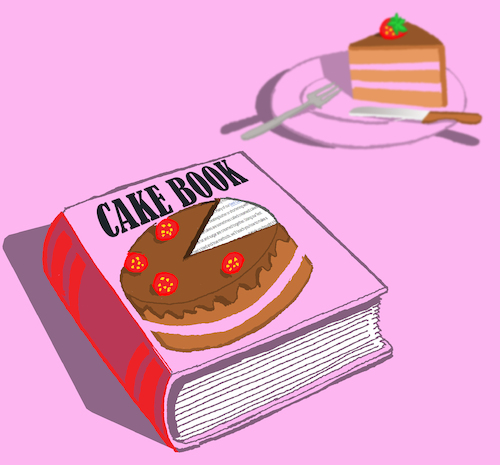 Cartoon: The Cake Book... (medium) by berk-olgun tagged the,cake,book
