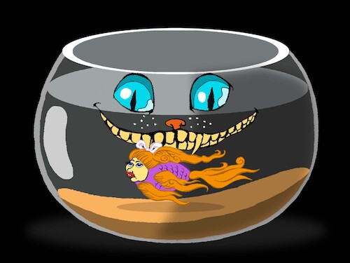 Cartoon: The Cheshire Cat... (medium) by berk-olgun tagged the,cheshire,cat