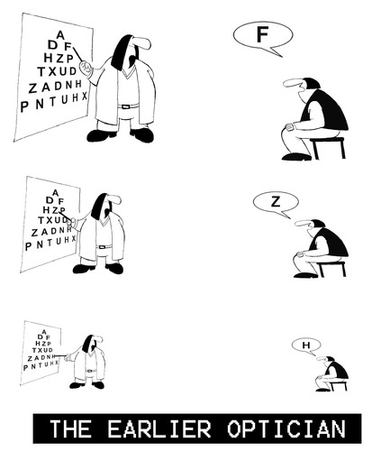Cartoon: The Earlier Optician... (medium) by berk-olgun tagged the,earlier,optician