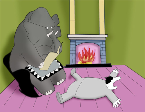 Cartoon: The Fireplace.. (medium) by berk-olgun tagged the,fireplace