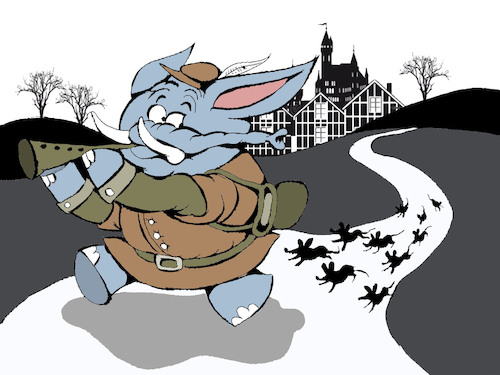 Cartoon: The Pied Piper... (medium) by berk-olgun tagged the,pied,piper