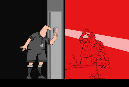 Cartoon: The Red Card... (medium) by berk-olgun tagged the,red,card
