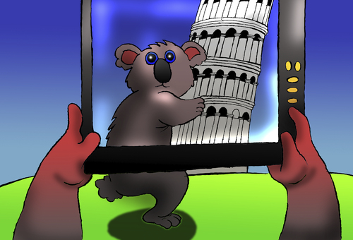 Cartoon: The Tourist Koala... (medium) by berk-olgun tagged the,tourist,koala
