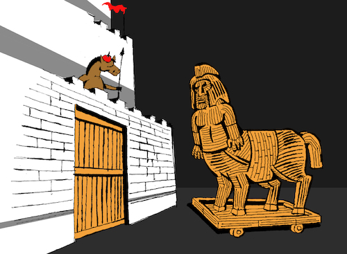 Cartoon: Trojan Centaur... (medium) by berk-olgun tagged trojan,centaur