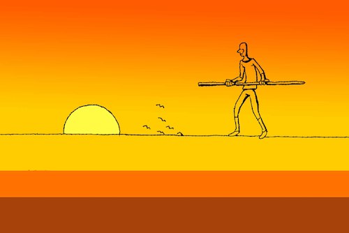 Cartoon: Wirewalker... (medium) by berk-olgun tagged wirewalker