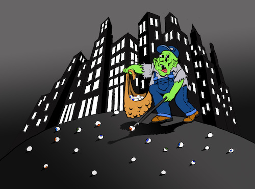 Cartoon: Zombie Trashman... (medium) by berk-olgun tagged zombie,trashman