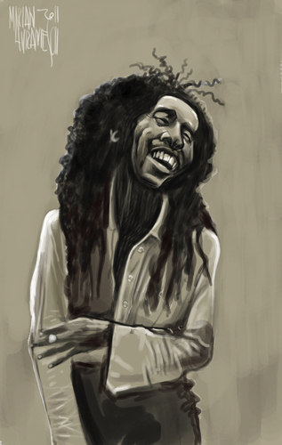 Cartoon: Bob Marley (medium) by Marian Avramescu tagged mmmmmmmmmmmmm