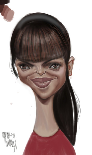 Cartoon: Christina Ricci (medium) by Marian Avramescu tagged mmmmmmmmmmmmm