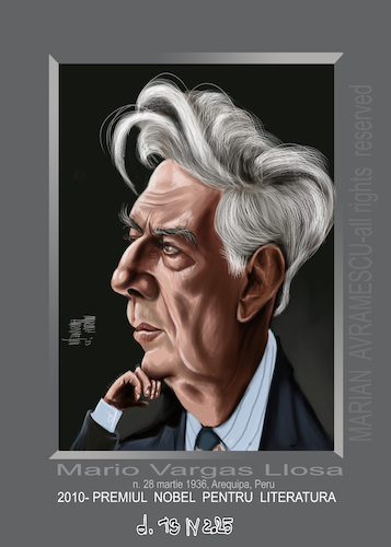 Cartoon: MARIO VARGAS LLOSA (medium) by Marian Avramescu tagged literature
