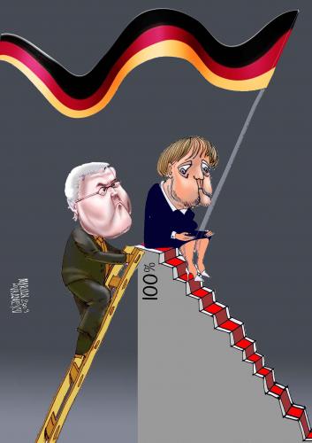 Cartoon: MERKEL STEINMEIER (medium) by Marian Avramescu tagged merkel,steinmeier