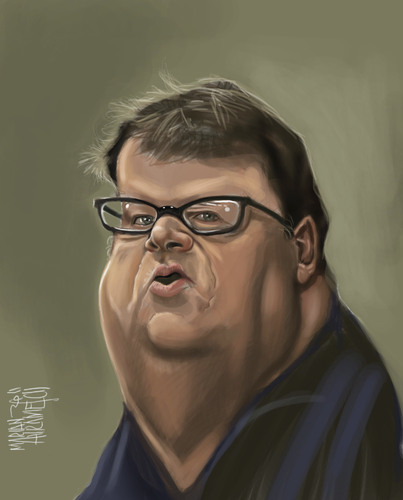 Cartoon: Michael Moore (medium) by Marian Avramescu tagged mmmmmmmmmmm