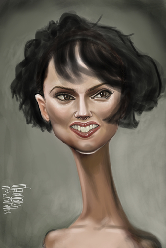 Cartoon: Natalie Portman (medium) by Marian Avramescu tagged mmm