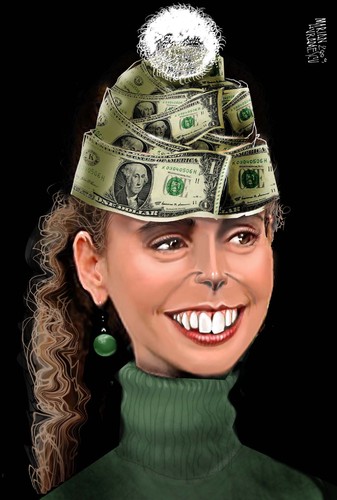 Cartoon: NICOLE BUFFETT (medium) by Marian Avramescu tagged mmmoney