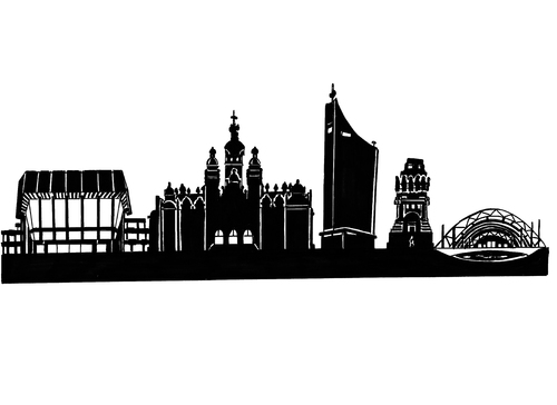 Cartoon: Skyline Leipzig (medium) by Glenn M Bülow tagged tourismus,reisen,germany,deutschland,sachsen,leipzig,travel,city,skyline,monument,sightseeing,sights