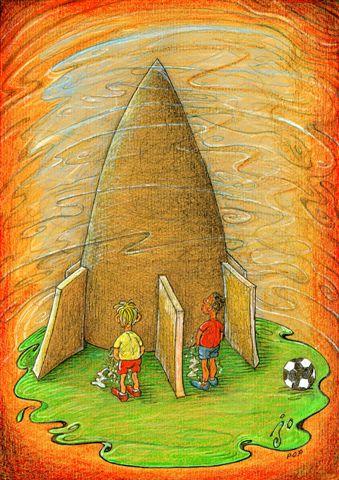 Cartoon: Rocket (medium) by Jordan Pop-Iliev tagged rocket,war,peace,children,weapon