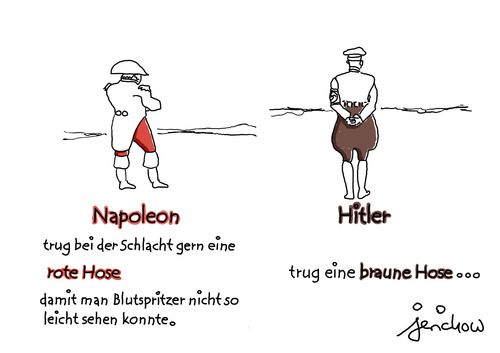 Cartoon: Hosen der Weltgeschichte (medium) by jerichow tagged napoleon,hitler,napoleon,hitler