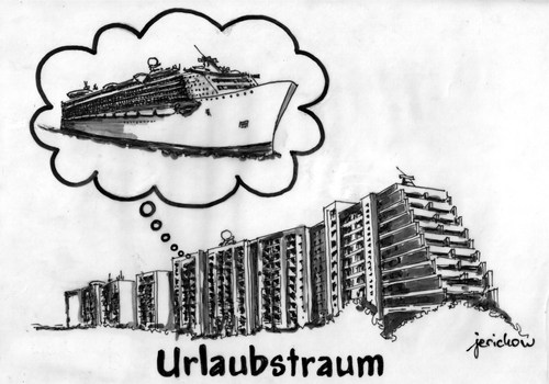 Cartoon: Urlaubstraum (medium) by jerichow tagged isolation,einsamkeit,platte,kreuzfahrt,urlaubstraum,traum,urlaub,satire,urlaub,traum,urlaubstraum,kreuzfahrt,platte,einsamkeit,isolation