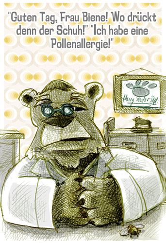 Cartoon: bienendoktor (medium) by jenapaul tagged arzt,doktor,bär,bienen,bären,humor