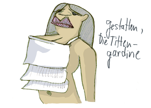 Cartoon: Gestatten Tittengardine (medium) by jenapaul tagged mädchen,girls,mode,fashion,society