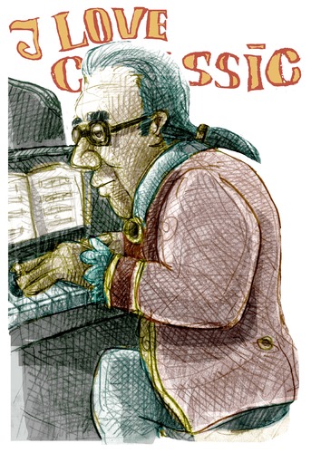 Cartoon: I love classic (medium) by jenapaul tagged classic,music,piano,oldie,composer